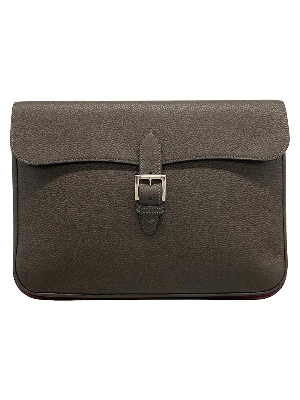 Moynat Dark Brown Bordeaux Leather Mens #306350M80B